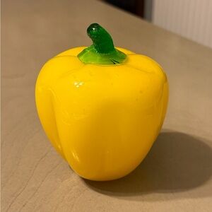Yellow Bell Pepper Murano like glass Decor